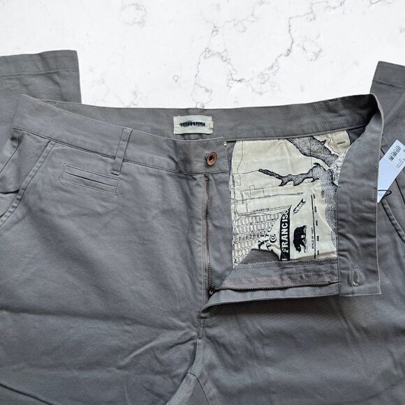 NWT Taylor Stitch Size 35 The Slim Chino Organic Ash Gray Pant Zip Fly Deadstock - Picture 4 of 6